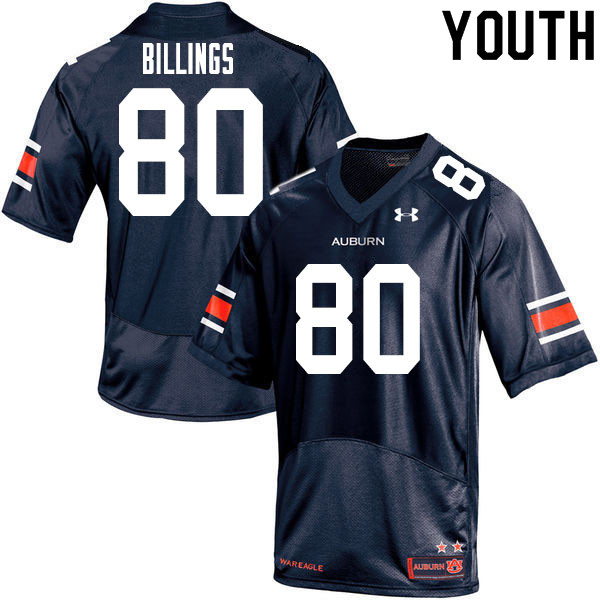 Youth #80 Jackson Billings Auburn Tigers College Football Jerseys Sale-Navy